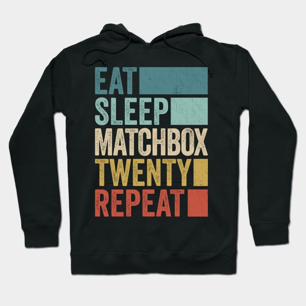 Funny Eat Sleep Matchbox Name Repeat Retro Vintage Hoodie by Realistic Flamingo